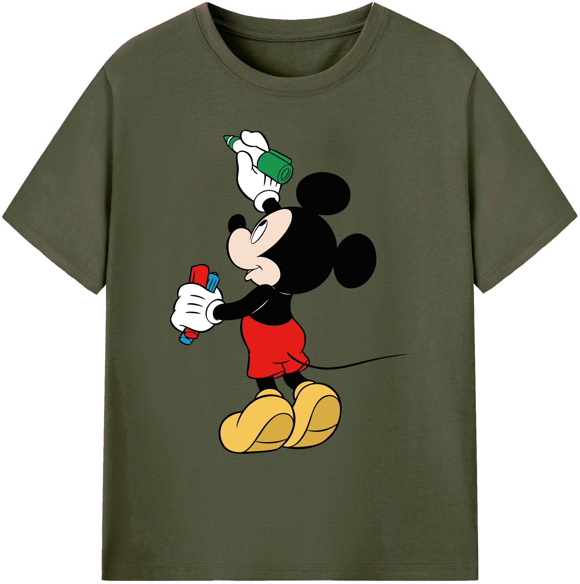 ミッキーマウス Mickey Mouse 綿100％ メンズ半袖Tシャツ｜肌触りやわらか＆通気性